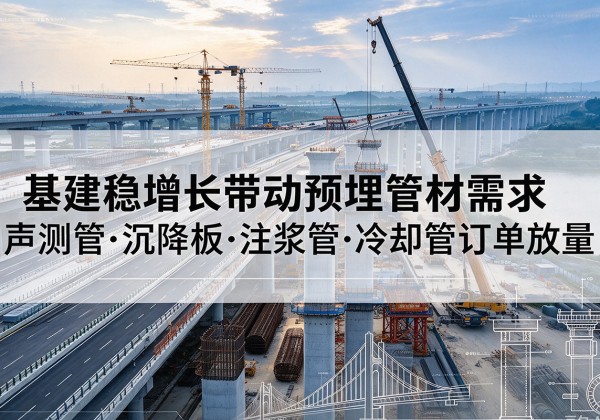 静宁基建稳增长带动预埋监测管材需求，声测管、沉降板、注浆管订单持续放量